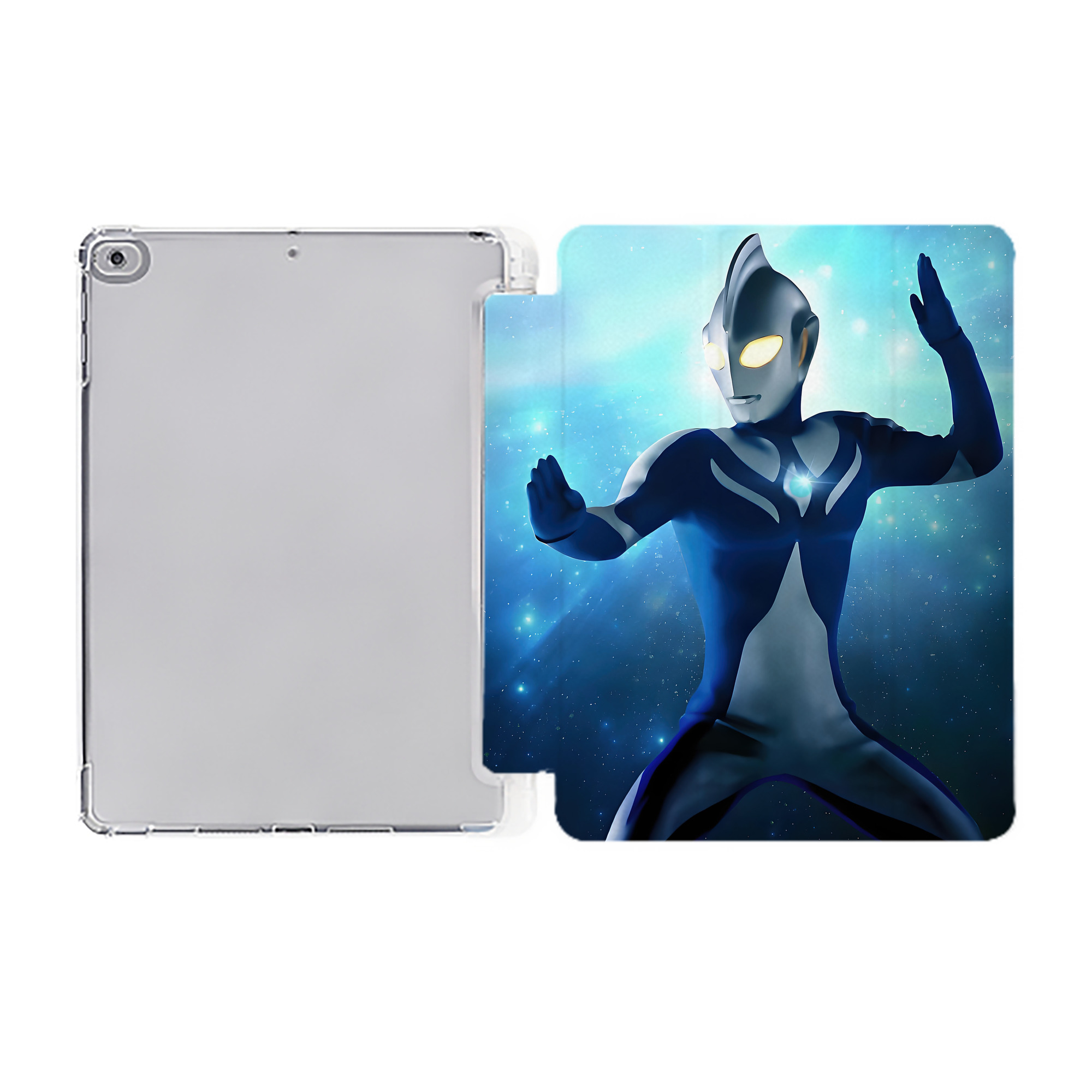 （画像用） ウルトラマン Ultraman IPad ケース ペン収納付き 三つ折りスタンド PUレザー×シリコン 対応機種9.5/10.5/10.9インチ